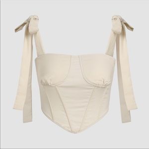 Corset crop top bow straps